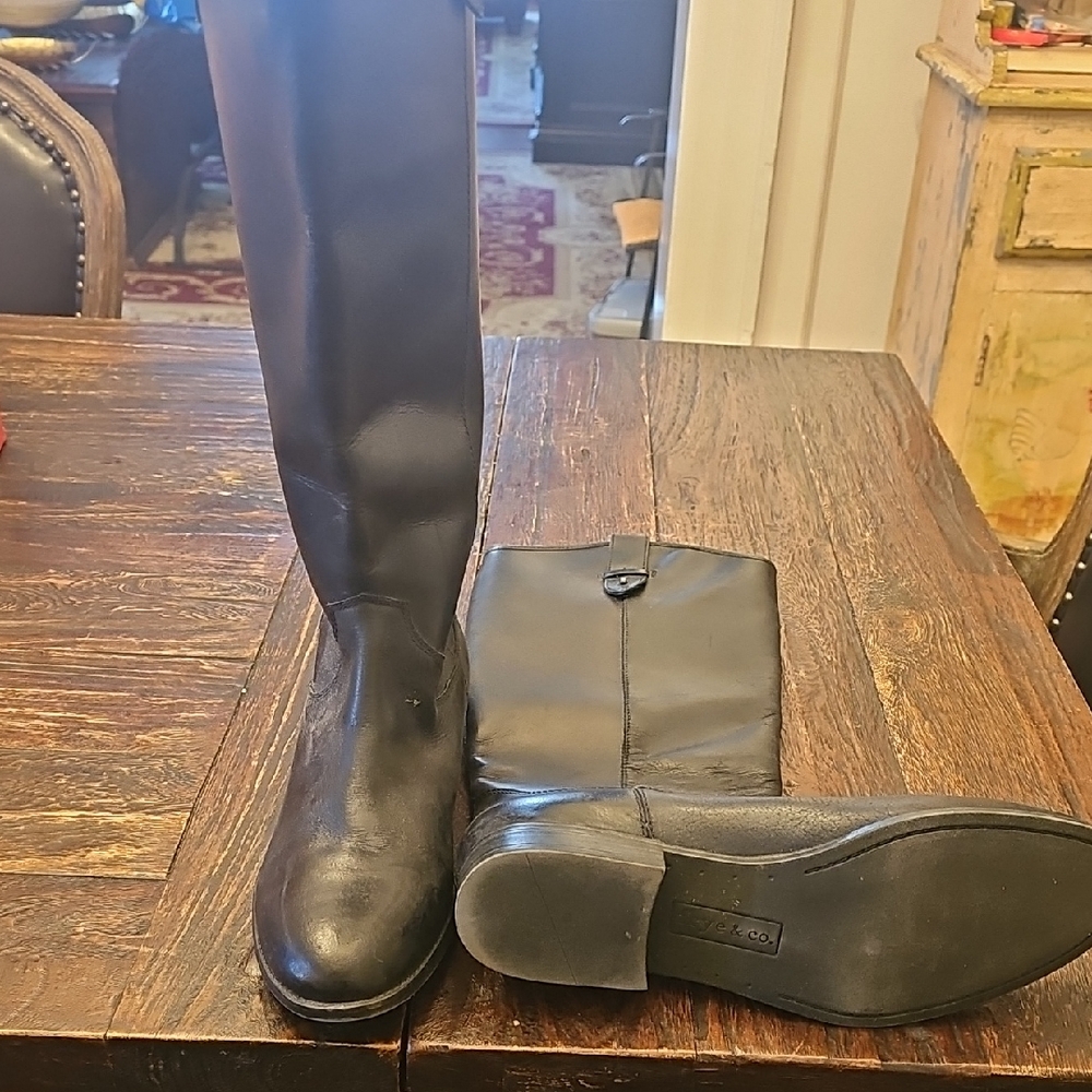 Black Leather Riding Boots by Frye And Co